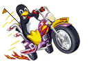 Tuxwheels Logo: Penguin On Scooter