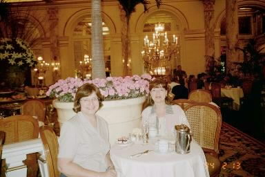 Phyllis and Linda at dinner