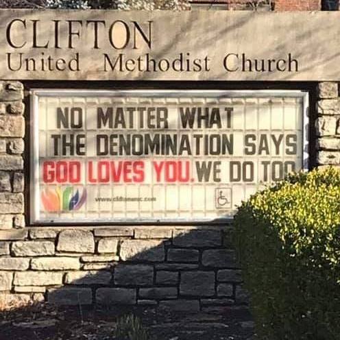 Clifton UMC's Sign