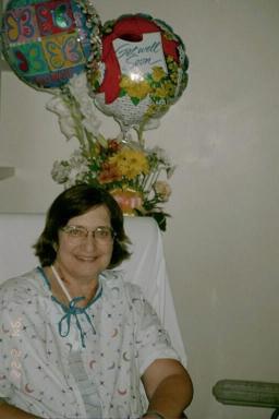 Phyllis in hospital room